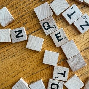 Wooden Letter Tiles - Light Natural Scrabble Style